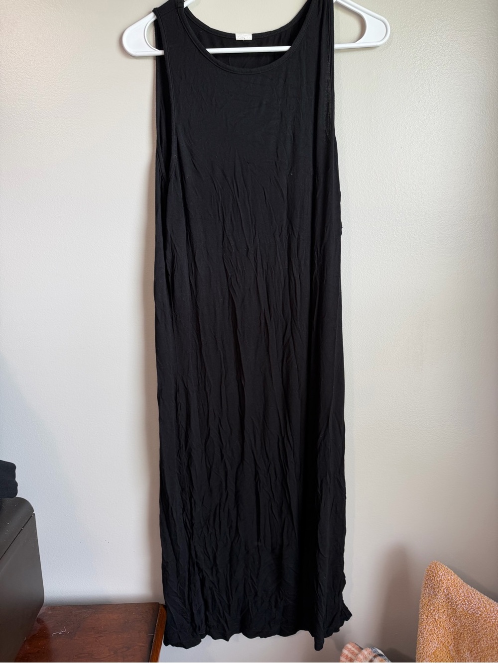 west loop Black Maxi Skirt - Sleeveless Flowing Design